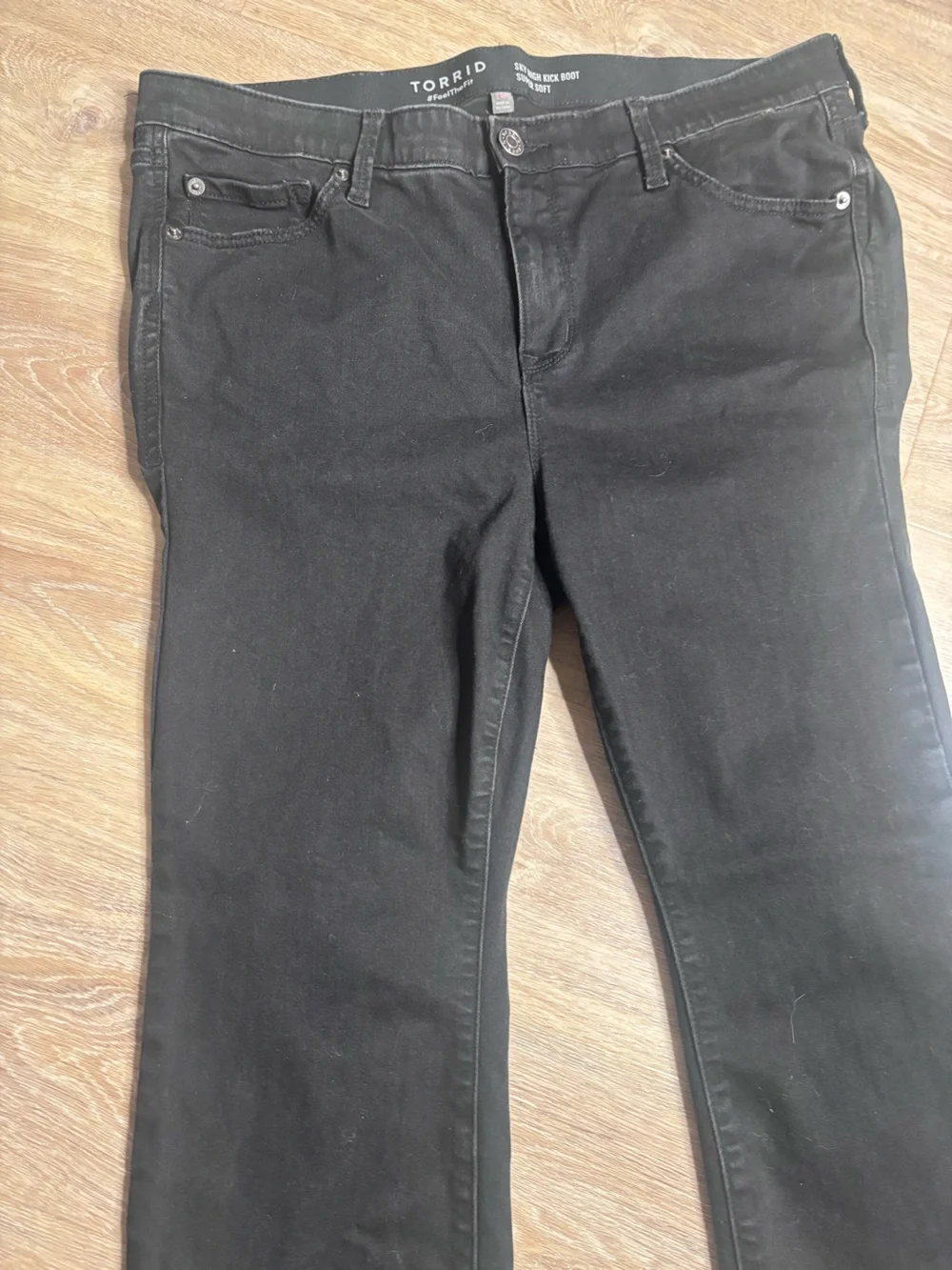 Torrid Black Sky High Kick Boot Super Soft Jeans Size 14R